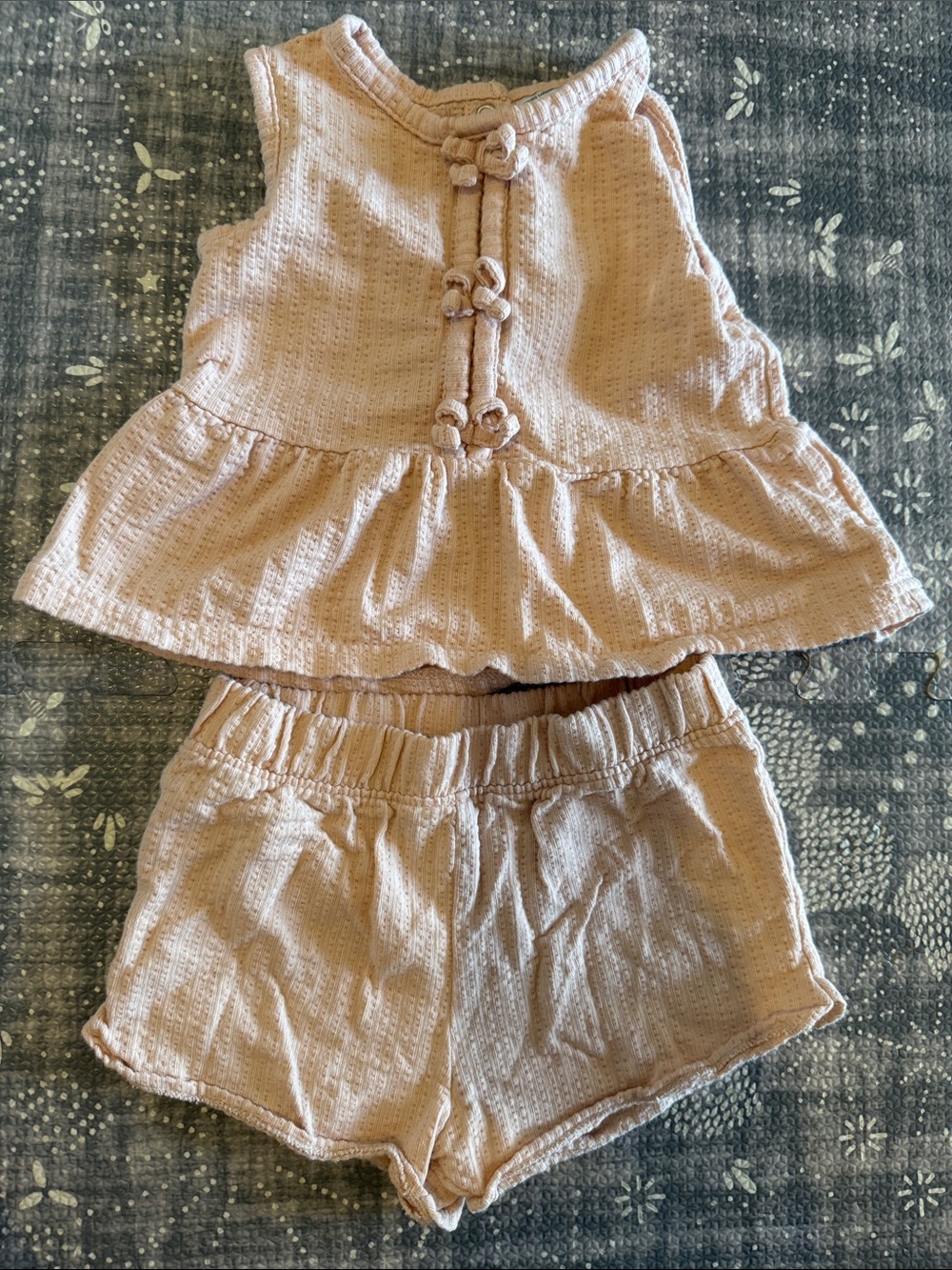 Carter's Pink Two-Piece Ruffle Tank and Shorts Set blush pink 24m